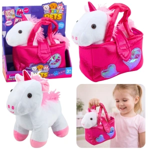 Pluszowa maskotka jednorożec w torebce biała 25 cm