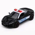 Autko Sportowe Policyjne Samochód Z Napędem Metalowy Pull-Back Czarny 1:43