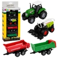 Zestaw Pojazdy Rolnicze Traktor Sieczkarnia Przyczepy Transport 1:68 4 szt.