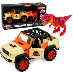 Samochód terenowy z dinozaurem T-Rex – światła, dźwięki i otwierane drzwi