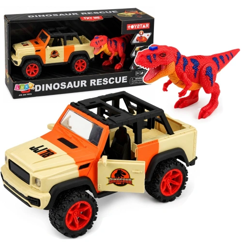 Samochód Terenowy Z Dinozaurem T-Rex Światła Dźwięki Otwierane Drzwi