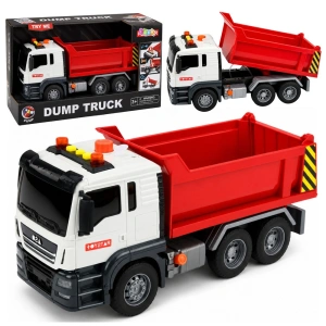 Ciężarówka wywrotka Dump Truck ze światłami i dźwiękami czerwona