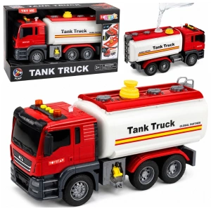 Ciężarówka cysterna Tank Truck z systemem wodnym, światłami i dźwiękami czerwona