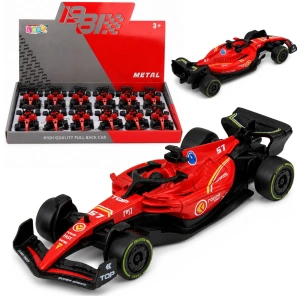 Metalowa wyścigówka Formuła z napędem Pull Back czerwona 1:43