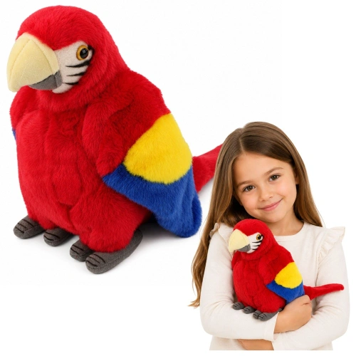 Pluszowa Papuga Ara Ptak Egzotyczny Maskotka Przytulanka Czerwona 24 cm