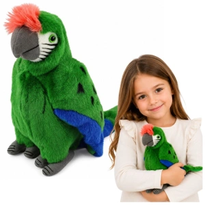 Pluszowa papuga ara zielona 24 cm Lean Toys