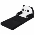 Rozkładany Fotel Sofa Leżanka Panda 2W1 Dla Dzieci Miękki Biało-Czarny