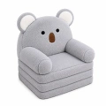 Rozkładany Fotel Sofa Leżanka Koala 2W1 Dla Dzieci Miękki Pluszowy Szary