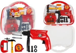 Zestaw narzędzi w walizce z wiertarką i śrubami Lean Toys