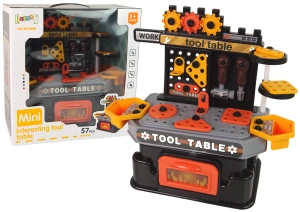Lean Toys Warsztat Stolik Małego Majsterkowicza z narzędziami, 57 elementów