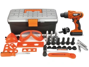 Zestaw majsterkowicza ze skrzynką i wiertarką na baterie Lean Toys