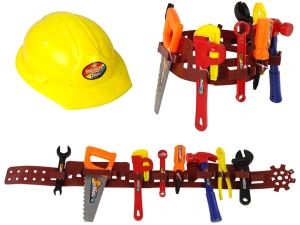 Lean Toys Zestaw Majsterkowicza z pasem, narzędziami i kaskiem