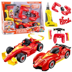 Zestaw do tuningu wyścigówki do skręcania z wkrętarką i światłami Lean Toys