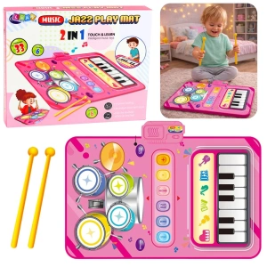 Interaktywna mata muzyczna pianino i perkusja 2w1 Lean Toys