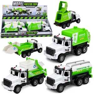 Metalowy pojazd komunalny 1:46 ze światłami i dźwiękami Lean Toys