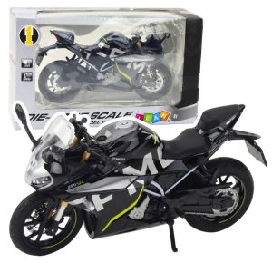 Motocykl Sportowy Metalowy 250 SR 1:12 ze światłami i dźwiękami czarny