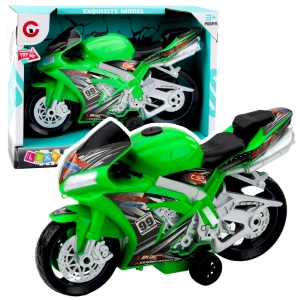 Lean Toys Motor Wyścigowy Zielony ze Światłami i Dźwiękami