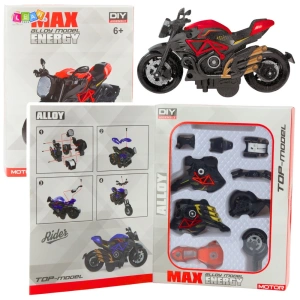 Motocykl do składania DIY 1:14 czarno-czerwony