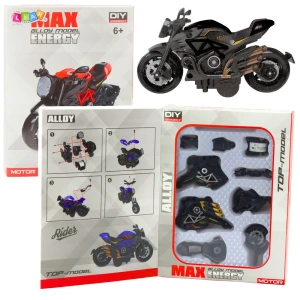 Motocykl do składania DIY 1:14 czarno-złoty Lean Toys