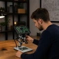 Mikroskop Edukacyjny Cyfrowy Pilot Przewodowy 1200X LCD 7 CALI HD Kamera