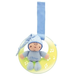 CHICCO PANEL NA ŁÓŻECZKO LAMPKA POZYTYWKA MUZYCZNY KSIĘŻYC NIEBIESKI 24262