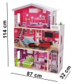 ECOTOYS DREWNIANY DOMEK DLA LALEK BARBIE REZYDENCJA MALIBU Z WINDĄ 4118