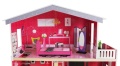 ECOTOYS DREWNIANY DOMEK DLA LALEK BARBIE REZYDENCJA MALIBU Z WINDĄ 4118