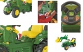 ROLLY TOYS TRAKTOR NA PEDAŁY Z ŁYŻKĄ POMPOWANE KOŁA, BIEGAMI I HAMULCEM JOHN DEERE 3-8 LAT 710126