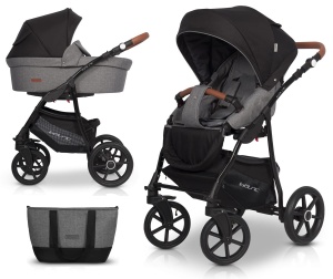 RIKO WÓZEK GŁĘBOKO-SPACEROWY 2w1 BASIC PLUS ANTHRACITE